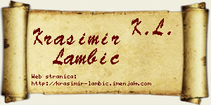 Krasimir Lambić vizit kartica